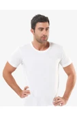 Öztaş Underwear Erkek Beyaz Bisiklet Yaka Atlet %100 Pamuklu Fanila - 1