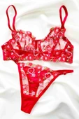 ARONA Lingerie Balenli Kırmızı Sütyen Takımı - 2
