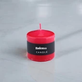 Baton Mum Kırmızı Silindir Dekoratif Mumu Kandil Hediyelik Fitilli Mumlar Şamdan Kokusuz 6 x 6 cm - 4