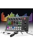 Monozone Stüdyo Kayıt Canlı Yayın Ses Mikseri Bluetooth Şarjlı Ses Kartı Dj Mikrofon Bağlantılı thumbnail 5