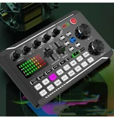 Monozone Stüdyo Kayıt Canlı Yayın Ses Mikseri Bluetooth Şarjlı Ses Kartı Dj Mikrofon Bağlantılı thumbnail 2