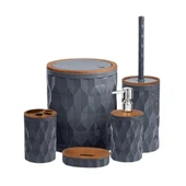 Okyanus Home Diamond 5’li Banyo Seti Gri Ahşap 1305 - 1