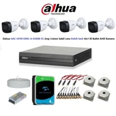 Dahua 2mp 4 kameralı Dış Ortam Dahili Sesli Full Kamera Seti 4TB Disk HAC-HFW1200C-A-0360B thumbnail 1