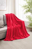 Warm Embrase Kırmızı Çift Kişilik Peluş Battaniye - 1