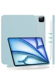 iPad Air 13" M3 (2025) / M2 (2024) Kılıf Kapaklı Smart Standlı Uyku Modlu Akıllı Case  GÖKYÜZÜ MAVİSİ - 1