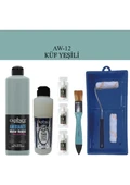 Cadence Boya Fayans Tezgah B-Ambiente Islak Zemin Aw-12 Küfyeşil 500Ml Katalizör 30Gr MAT Taş Vernik 250 Saten Rulo Set - 1
