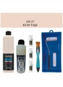 Cadence Boya Fayans Tezgah B-Ambiente Islak Zemin Aw-07 Kumtaşı 500Ml Katalizör 30Gr Taş Vernik 250 Saten Rulo Set - 1