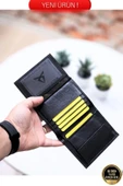 Hakiki Deri Erkek Cüzdan Dik Model – 12 Kart - Bozuk Para Bölmeli - İsim Baskılı - Minimalist Tasarım - 1