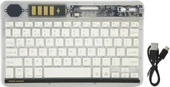 Apple iPad Pro 3. Nesil 11" Uyumlu Kablosuz Bluetooth Şarjlı Transparan Rgp 7 Renk Işıklı Klavye - Beyaz - 2