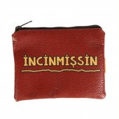 KAHVERENGİ İNCİNMİŞSİN TASARIMLI SÜET BOZUK PARA CÜZDANI - 1