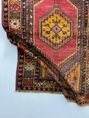 112 x 167 cm Yıkanabilir  Küçük Boy Sarı tonları olan El Dokuma Uşak Kilimi - 10