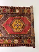 112 x 167 cm Yıkanabilir  Küçük Boy Sarı tonları olan El Dokuma Uşak Kilimi - 7