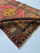 112 x 167 cm Yıkanabilir  Küçük Boy Sarı tonları olan El Dokuma Uşak Kilimi - 5