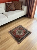 57x60 cm Küçük Vintage El Dokuma Kilim, Çiçek Desenli Geleneksel Türk Halısı, Küçük Dekoratif Halı, Harika Hediye - 10