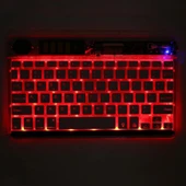 Technopc Ultrapad UP10.SI36LA 10.1" Uyumlu Kablosuz Bluetooth Şarjlı Transparan Rgp 7 Renk Işıklı Klavye - Gri - 5