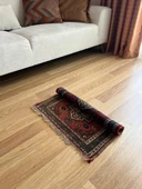 57x60 cm Küçük Vintage El Dokuma Kilim, Çiçek Desenli Geleneksel Türk Halısı, Küçük Dekoratif Halı, Harika Hediye - 2