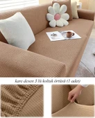 upmall Streç Lastikli Esnek Yikanabilir Kare Desen Berjer Üç Kişilik Koltuk Örtüsü Koltuk Kılıfı (Bir Adet) - 3