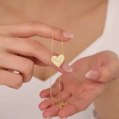 925 Ayar Gümüş Kalp Formunda Puzzle Kolye thumbnail 1