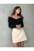 SİYAH ÇAPRAZ DRAPE DETAYLI BLUZ - 2