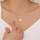 925 Ayar Gümüş Harfli Yara Bandı Kalp Kolye thumbnail 2