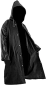 Su Geçirmez Eva Kumaş Yağmurluk Siyah Kapşonlu Çıtçıtlı Yağmurluk - 2