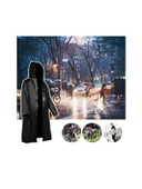 Su Geçirmez Eva Kumaş Yağmurluk Siyah Kapşonlu Çıtçıtlı Yağmurluk - 6