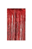 Metalik Püsküllü Duvar Perdesi Kırmızı - 1