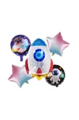 Uzay Konsepti Folyo Balon Seti 5'li - 1