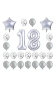 18 Yaş Gümüş Balon Seti - 1