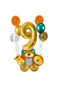 9 Yaş Gold Safari Temalı Balon Seti - 1