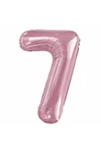 7 Folyo Rakam Balon Pembe 100 Cm - 1
