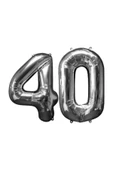 40 Yaş Gümüş Folyo Balon (100 Cm) - 1