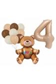 Ayı Balon Ve Ten Rengi 4 Yaş Balon Set Demet Balon Folyo Set Konsept Set Yaş Balon Set thumbnail 1