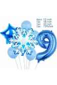 Kar Tanesi Frozen Elsa Kış Konsept Snowflake 9 Yaş Balon Konsept Doğum Günü Set Yaş Balon Set - 1