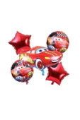 Cars Arabalar Şimşek Mcqueen Yarış Arabası Konsept 1 Yaş Balon Set Cars Arabalar Doğum Günü Set - 4