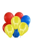 Kırmızı-sarı-koyu Mavi Lacivert Balon Doğum Günü Balonu Parti Balonu 20 Adet - 1