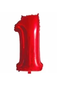Rakam Folyo Balon Kırmızı Rakam Balon Kırmızı 1 Yaş Balon 76 Cm Sayı Balon Uçan Balon Helyum Balon thumbnail 2
