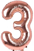 3 Yaş Rosegold Doğum Günü Balon Seti thumbnail 3
