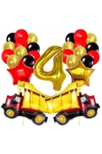 Kamyon 4 Yaş Balon Set Yıldız Balon Folyo Set Konsept Doğum Günü Set Yaş Balon Set thumbnail 1