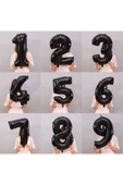 Siyah Rakam Balon Folyo 0 Yaş Rakam Balon 76cm (34 Inc Helyum Uyumlu) - 3