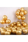 Gold Krom Balon Parlak Altın Renk Balon Yüksek Kaliteli Mirror Aynalı Balon 30cm (10 Adet) thumbnail 1