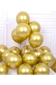 Gold Krom Balon Parlak Altın Renk Balon Yüksek Kaliteli Mirror Aynalı Balon 30cm (10 Adet) thumbnail 4