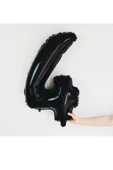 Siyah Rakam Balon Folyo 4 Yaş Rakam Balon 76cm (34 Inc Helyum Uyumlu) thumbnail 2