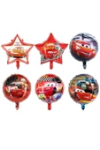 9 Yaş Siyah Rakam Balonlu Şimşek Mcqueen Balon Seti Arabalar Konfetili Şeffaf Balon thumbnail 6