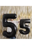 Siyah Rakam Balon Folyo 0 Yaş Rakam Balon 76cm (34 Inc Helyum Uyumlu) - 2