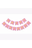 Happy Bırthday Pembe Varaklı Banner Yazı Konfetili Şeffaf Balon Seti thumbnail 2