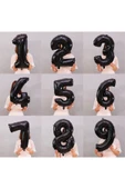 Siyah Rakam Balon Folyo 3 Yaş Rakam Balon 76cm (34 Inc Helyum Uyumlu) thumbnail 2
