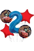 Arabalar Şimşek Mcqueen 2 Yaş Balon Set Cars Folyo Balon Set Konsept Doğum Günü Set Yaş Balon - 1