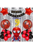 Spiderman Örümcek Adam Balon Set Balon Folyo Set Spiderman Konsept Doğum Günü Set Yaş Balon - 1