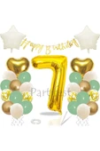 Küf Yeşili Rakam Balon Seti Küf Yeşili 7 Yaş Balon Set Doğum Günü Balon Seti thumbnail 1